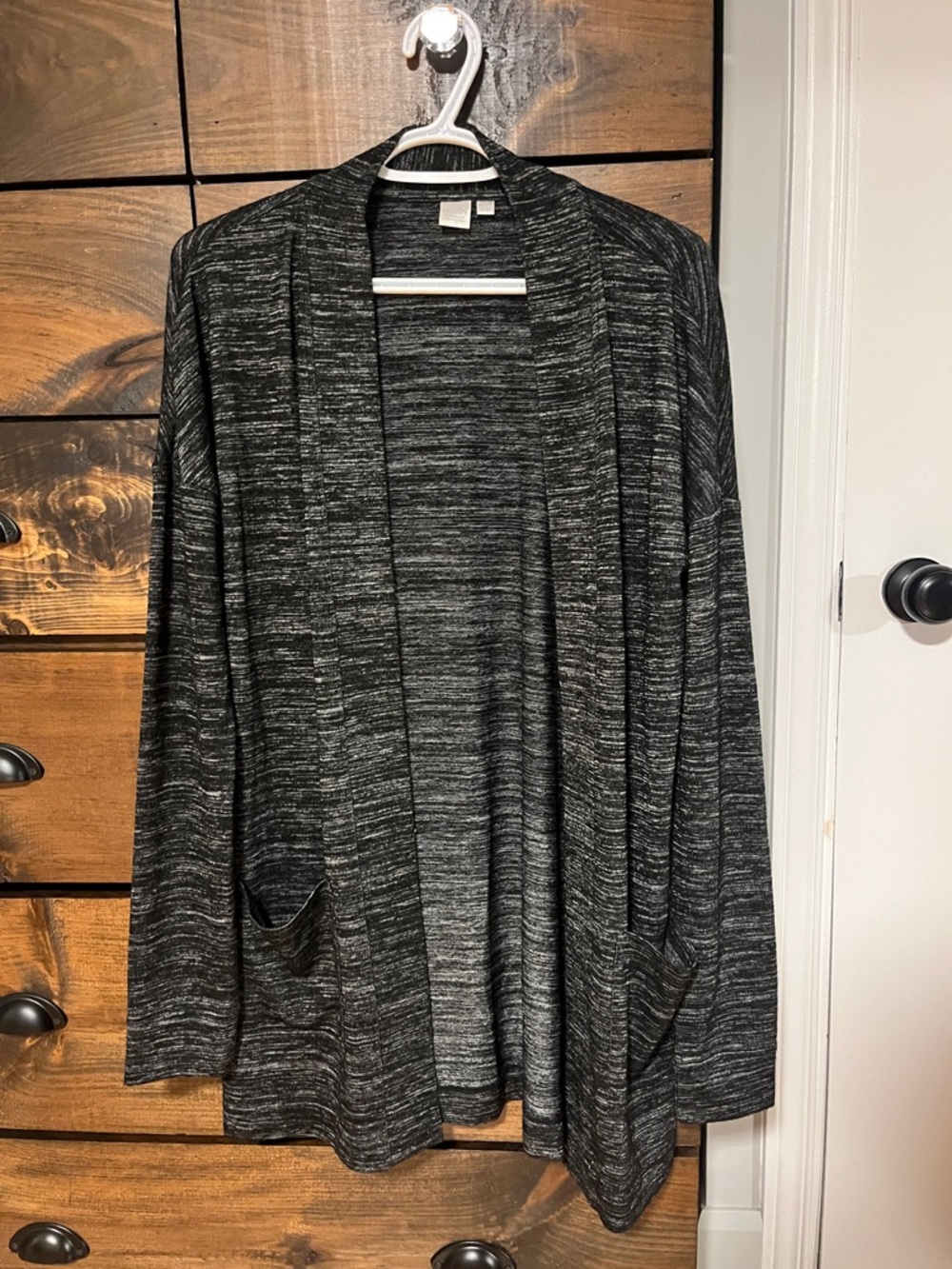 twik Black Heather Open-Front Cardigan
